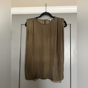Naked Zebra Olive Green Blouse with Shoulder Pads